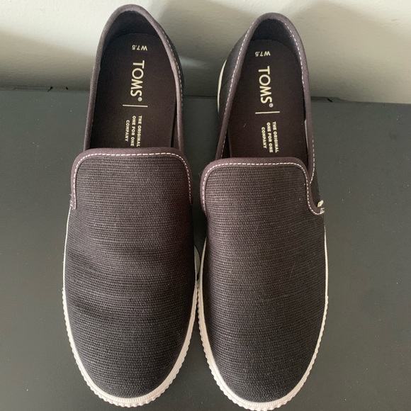 TOMS: Black Heritage Canvas Contrast Stitching - Picture 2 of 2